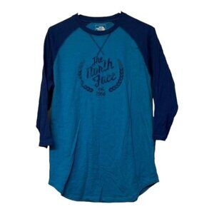 The North Face Teal Baseball Standard Fit Pullover Shirt Size Med EUC #7686